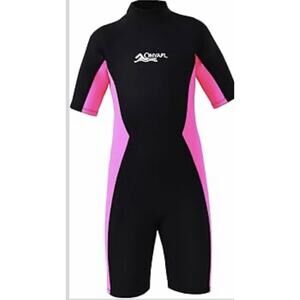 OMYAFL Neoprene Wetsuit in Cold Water Swimming & Surfing Pink Girls 8 New